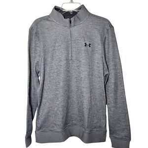 Under Armour Storm Cold gear 1/4 Zip Sweater Mens Size Med Gray Fleece Active